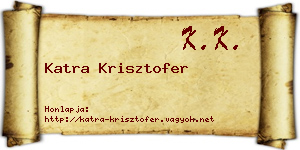 Katra Krisztofer névjegykártya